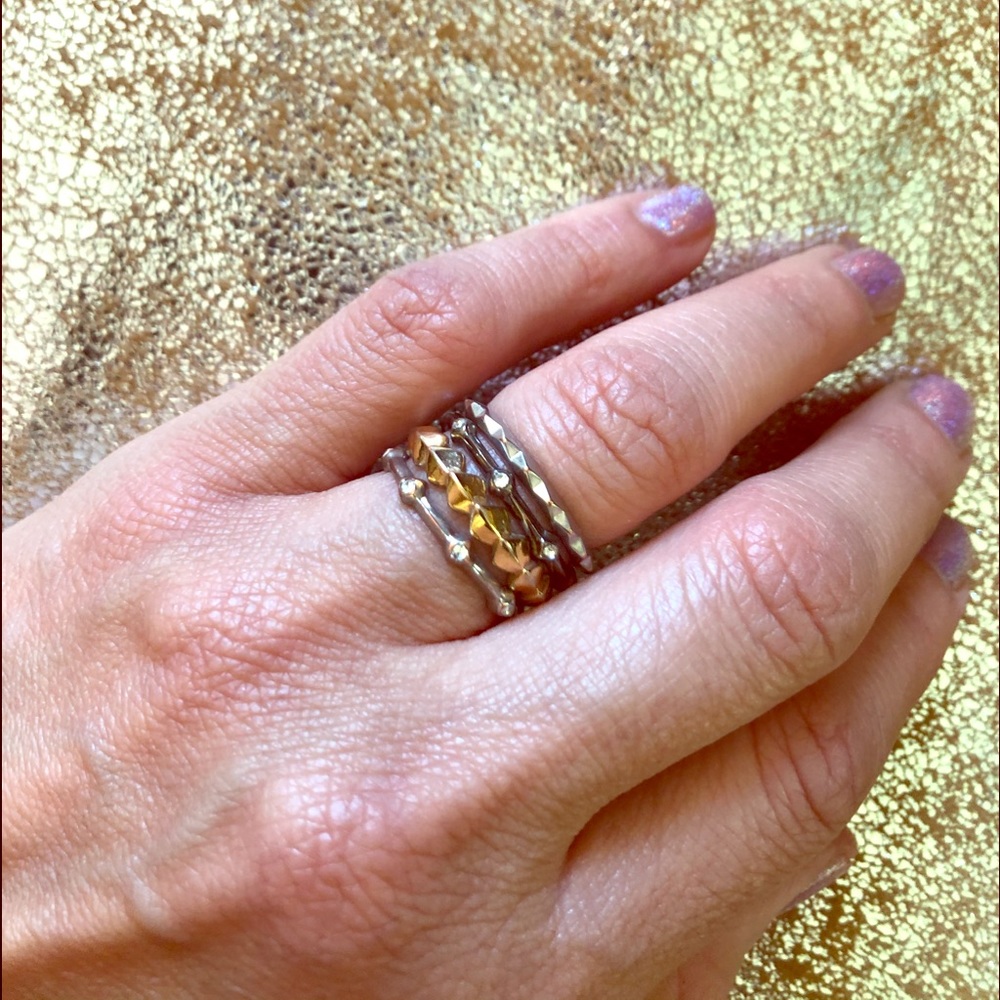 Gorgeous Stella Dot mixed metal stacking rings
